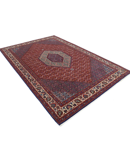 Bijar 6' 7" X 9' 10" Hand Knotted Wool & Silk Rug 6' 7" X 9' 10" (201 X 300) / Red / Wool & Silk