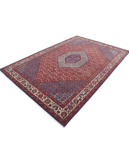 Bijar 6' 7" X 9' 10" Hand Knotted Wool & Silk Rug 6' 7" X 9' 10" (201 X 300) / Red / Wool & Silk