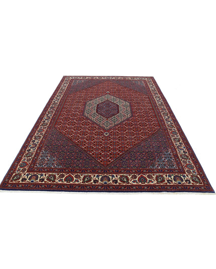 Bijar 6' 7" X 9' 10" Hand Knotted Wool & Silk Rug 6' 7" X 9' 10" (201 X 300) / Red / Wool & Silk