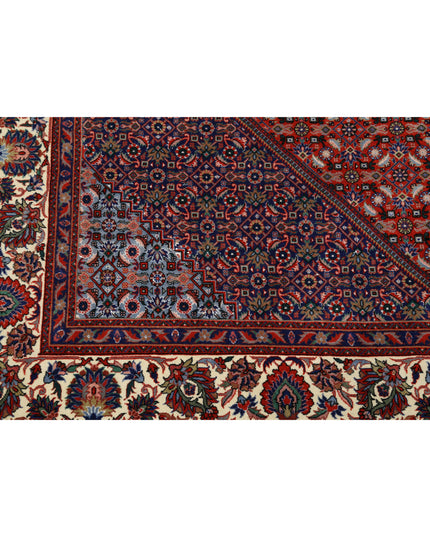 Bijar 6' 7" X 9' 10" Hand Knotted Wool & Silk Rug 6' 7" X 9' 10" (201 X 300) / Red / Wool & Silk