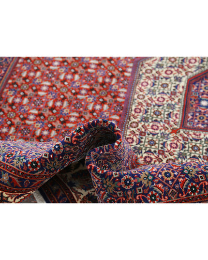 Bijar 6' 7" X 9' 10" Hand Knotted Wool & Silk Rug 6' 7" X 9' 10" (201 X 300) / Red / Wool & Silk