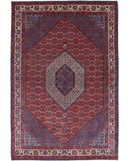 Bijar 6' 7" X 9' 10" Hand Knotted Wool & Silk Rug 6' 7" X 9' 10" (201 X 300) / Red / Wool & Silk