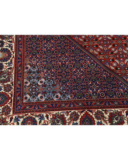 Bijar 6' 6" X 9' 9" Hand Knotted Wool & Silk Rug 6' 6" X 9' 9" (198 X 297) / Red / Wool & Silk