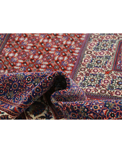 Bijar 6' 6" X 9' 9" Hand Knotted Wool & Silk Rug 6' 6" X 9' 9" (198 X 297) / Red / Wool & Silk