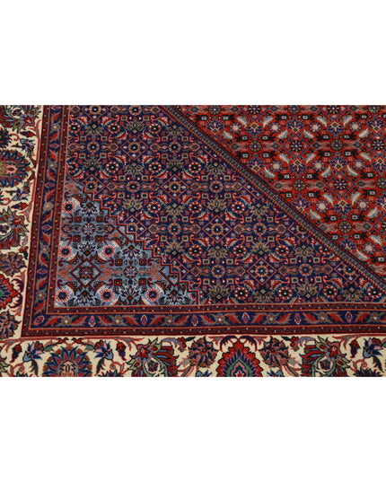 Bijar 6' 7" X 9' 9" Hand Knotted Wool & Silk Rug 6' 7" X 9' 9" (201 X 297) / Red / Wool & Silk