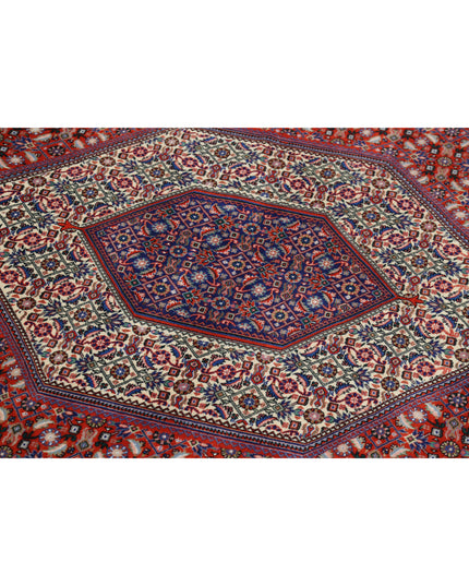 Bijar 6' 7" X 9' 9" Hand Knotted Wool & Silk Rug 6' 7" X 9' 9" (201 X 297) / Red / Wool & Silk