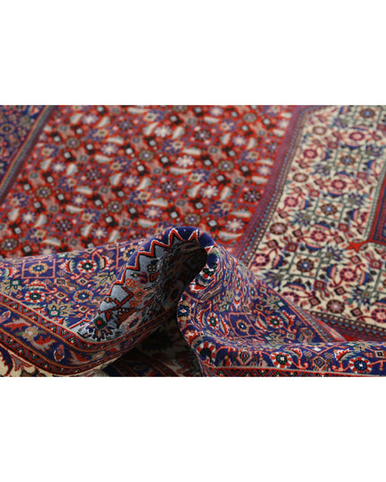 Bijar 6' 7" X 9' 9" Hand Knotted Wool & Silk Rug 6' 7" X 9' 9" (201 X 297) / Red / Wool & Silk