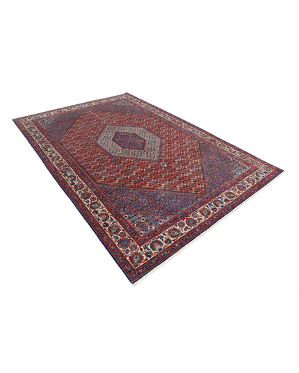 Bijar 6' 7" X 9' 9" Hand Knotted Wool & Silk Rug 6' 7" X 9' 9" (201 X 297) / Red / Wool & Silk