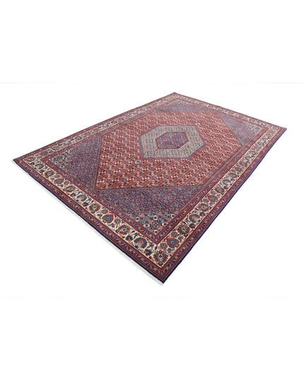 Bijar 6' 7" X 9' 9" Hand Knotted Wool & Silk Rug 6' 7" X 9' 9" (201 X 297) / Red / Wool & Silk