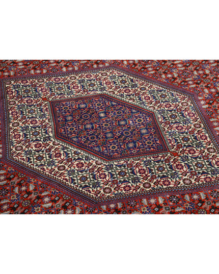 Bijar 6' 7" X 9' 9" Hand Knotted Wool & Silk Rug 6' 7" X 9' 9" (201 X 297) / Red / Wool & Silk