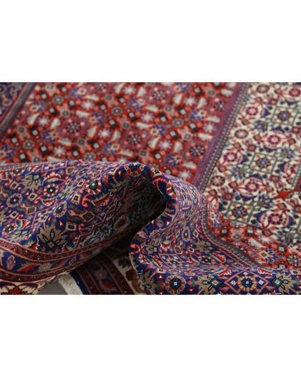 Bijar 6' 7" X 9' 9" Hand Knotted Wool & Silk Rug 6' 7" X 9' 9" (201 X 297) / Red / Wool & Silk