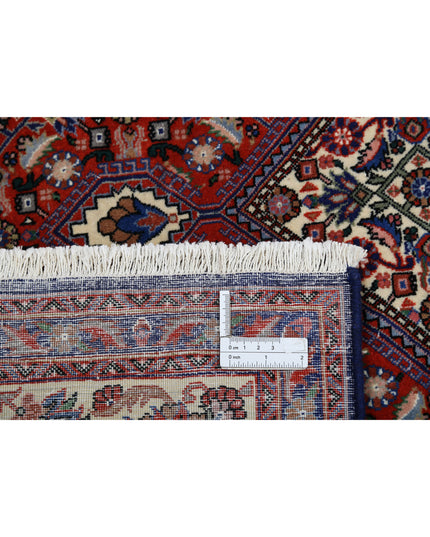 Bijar 6' 7" X 9' 9" Hand Knotted Wool & Silk Rug 6' 7" X 9' 9" (201 X 297) / Red / Wool & Silk