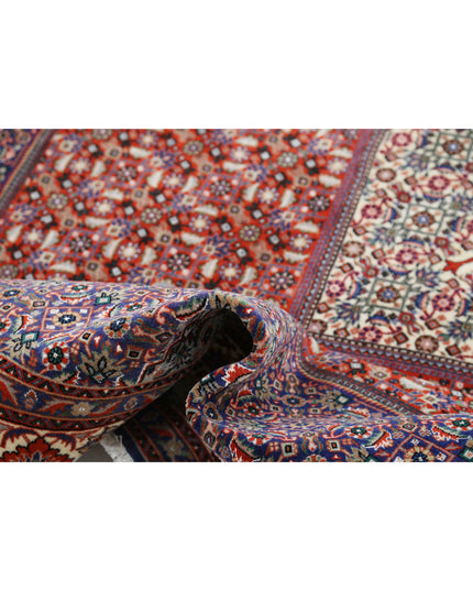 Bijar 6' 7" X 9' 9" Hand Knotted Wool & Silk Rug 6' 7" X 9' 9" (201 X 297) / Red / Wool & Silk
