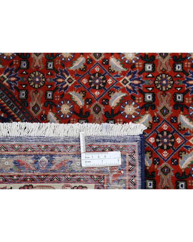 Bijar 6' 7" X 9' 9" Hand Knotted Wool & Silk Rug 6' 7" X 9' 9" (201 X 297) / Red / Wool & Silk