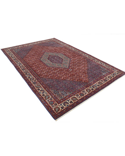 Bijar 6' 7" X 9' 10" Hand Knotted Wool & Silk Rug 6' 7" X 9' 10" (201 X 300) / Red / Wool & Silk
