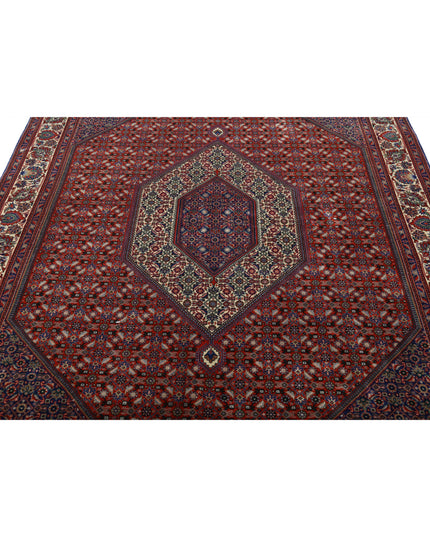 Bijar 6' 7" X 9' 10" Hand Knotted Wool & Silk Rug 6' 7" X 9' 10" (201 X 300) / Red / Wool & Silk