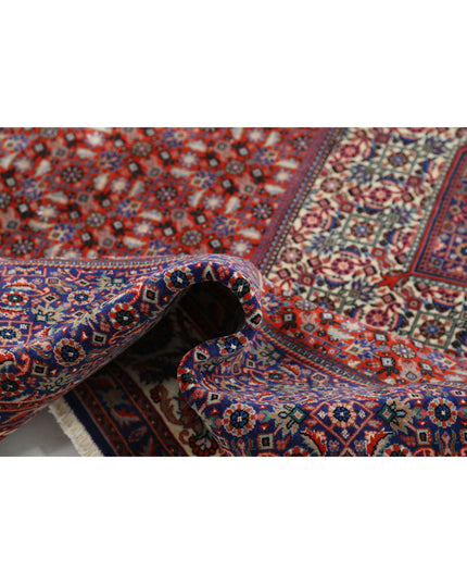 Bijar 6' 7" X 9' 10" Hand Knotted Wool & Silk Rug 6' 7" X 9' 10" (201 X 300) / Red / Wool & Silk
