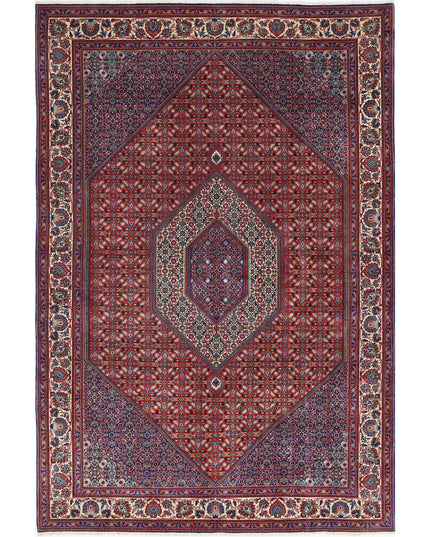 Bijar 6' 7" X 9' 10" Hand Knotted Wool & Silk Rug 6' 7" X 9' 10" (201 X 300) / Red / Wool & Silk