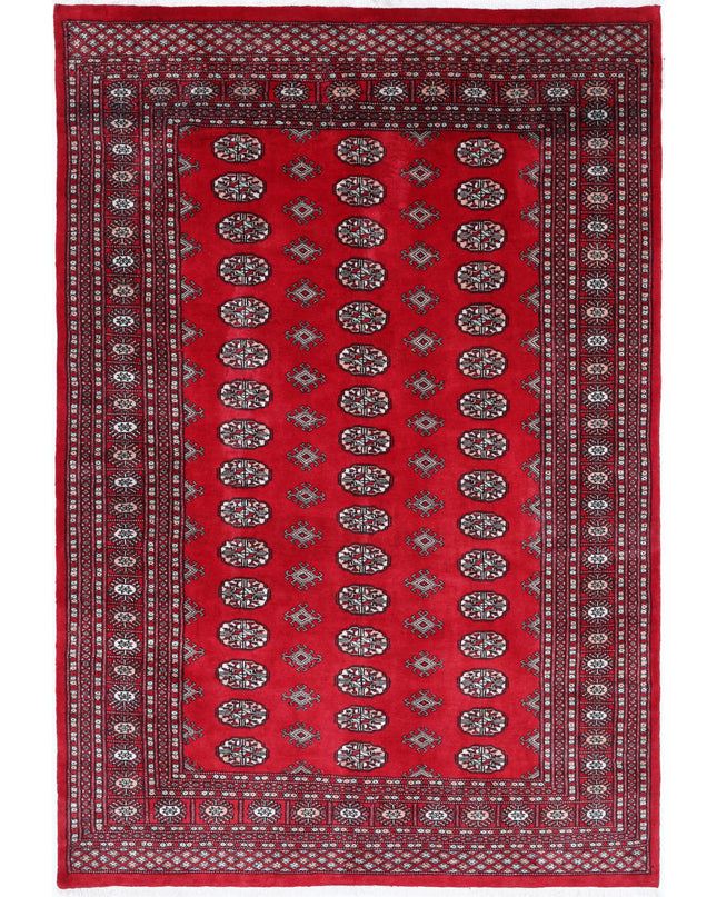 Bokhara 6' 0" X 8' 8" Hand Knotted Wool Rug 6' 0" X 8' 8" (183 X 264) / Red / Wool