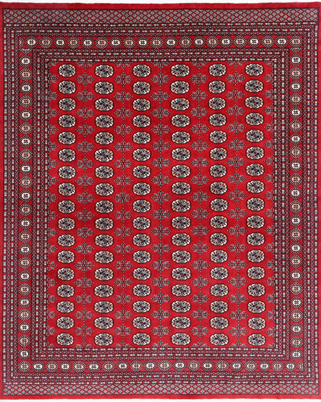 Bokhara 8' 1" X 9' 10" Hand Knotted Wool Rug 8' 1" X 9' 10" (246 X 300) / Red / Wool