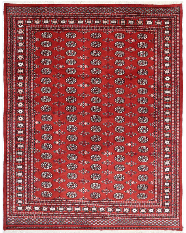 Bokhara 7' 11" X 10' 0" Hand Knotted Wool Rug 7' 11" X 10' 0" (241 X 305) / Red / Wool