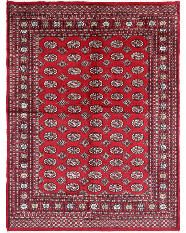 Bokhara 6' 4" X 8' 7" Hand Knotted Wool Rug 6' 4" X 8' 7" (193 X 262) / Red / Wool