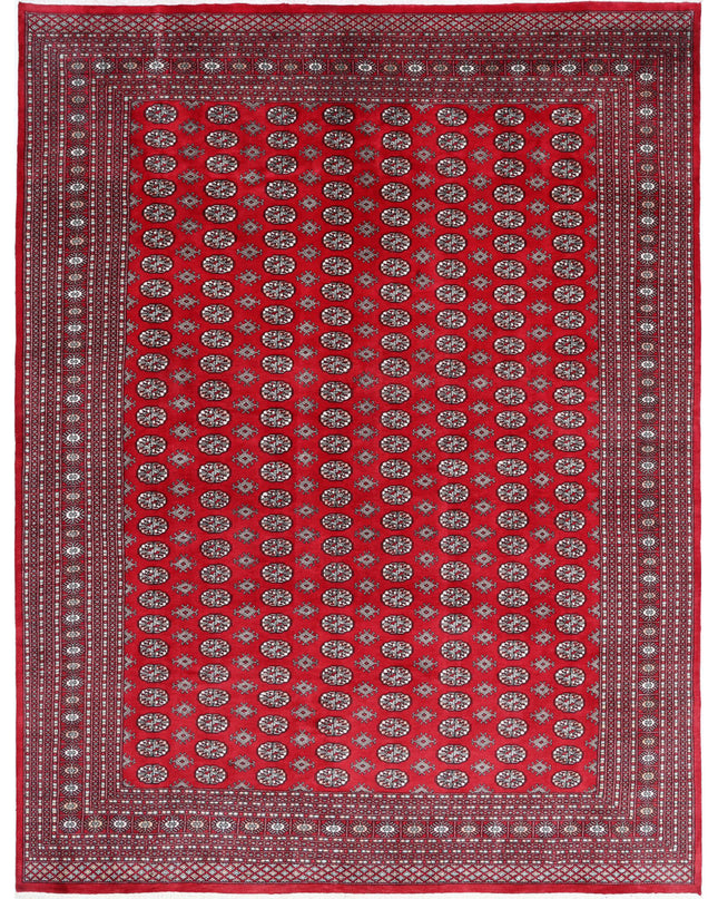 Bokhara 10' 2" X 13' 9" Hand Knotted Wool Rug 10' 2" X 13' 9" (310 X 419) / Red / Wool