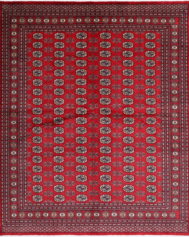 Bokhara 8' 0" X 10' 0" Hand Knotted Wool Rug 8' 0" X 10' 0" (244 X 305) / Red / Wool