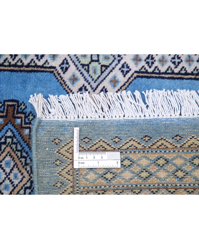 Bokhara 6' 7" X 6' 5" Hand Knotted Wool Rug 6' 7" X 6' 5" (201 X 196) / Blue / Wool