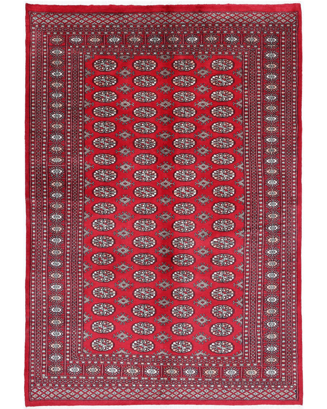Bokhara 5' 10" X 8' 6" Hand Knotted Wool Rug 5' 10" X 8' 6" (178 X 259) / Red / Wool