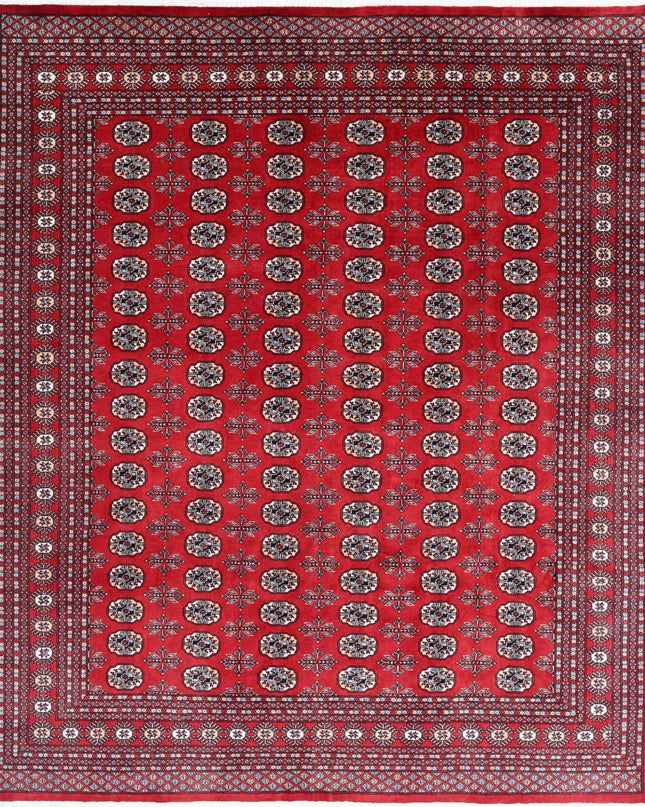 Bokhara 8' 1" X 9' 9" Hand Knotted Wool Rug 8' 1" X 9' 9" (246 X 297) / Red / Wool