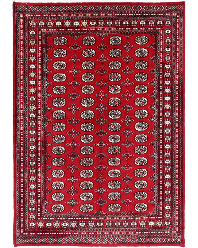 Bokhara 6' 0" X 8' 10" Hand Knotted Wool Rug 6' 0" X 8' 10" (183 X 269) / Red / Wool