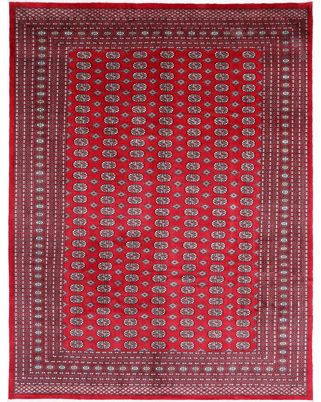 Bokhara 10' 2" X 13' 5" Hand Knotted Wool Rug 10' 2" X 13' 5" (310 X 409) / Red / Wool