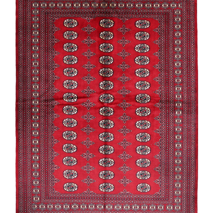 Bokhara 6' 1" X 8' 7" Hand Knotted Wool Rug 6' 1" X 8' 7" (185 X 262) / Red / Wool