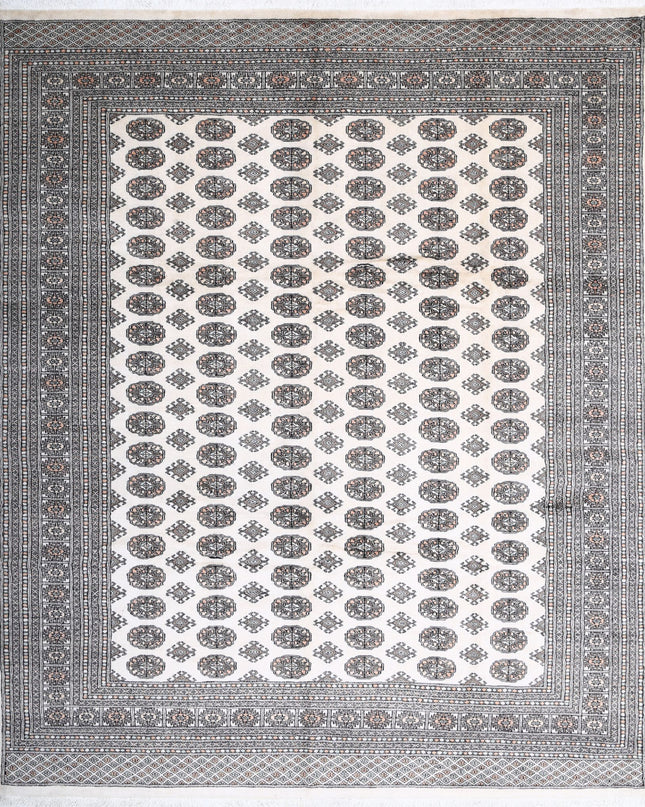 Bokhara 8' 4" X 9' 9" Hand Knotted Wool Rug 8' 4" X 9' 9" (254 X 297) / Ivory / Wool