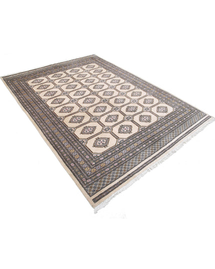 Bokhara 6' 7" X 8' 8" Hand Knotted Wool Rug 6' 7" X 8' 8" (201 X 264) / Ivory / Wool