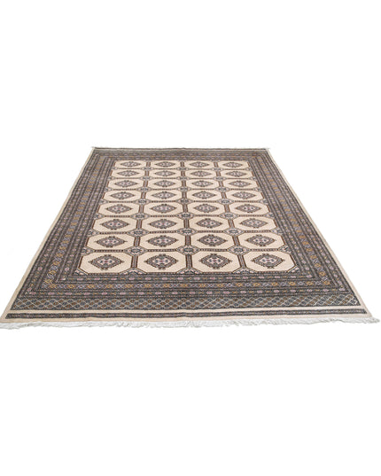 Bokhara 6' 7" X 8' 8" Hand Knotted Wool Rug 6' 7" X 8' 8" (201 X 264) / Ivory / Wool