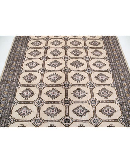 Bokhara 6' 7" X 8' 8" Hand Knotted Wool Rug 6' 7" X 8' 8" (201 X 264) / Ivory / Wool