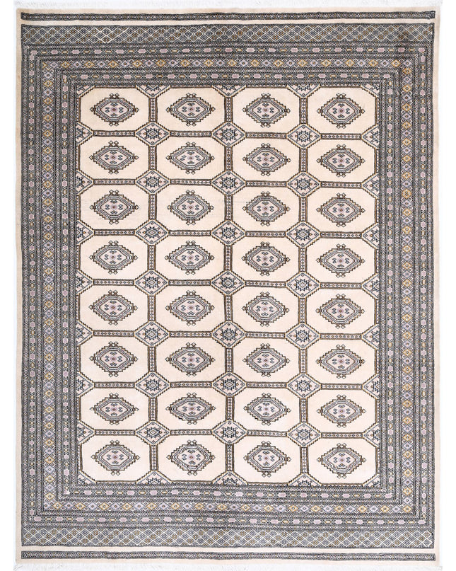 Bokhara 6' 7" X 8' 8" Hand Knotted Wool Rug 6' 7" X 8' 8" (201 X 264) / Ivory / Wool