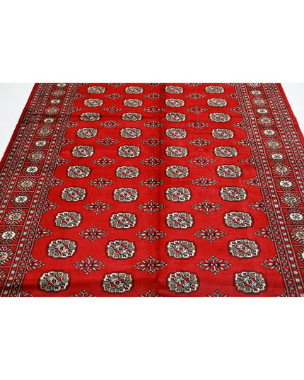 Bokhara 6' 2" X 8' 9" Hand Knotted Wool Rug 6' 2" X 8' 9" (188 X 267) / Red / Wool
