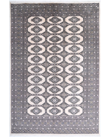 Bokhara 6' 1" X 8' 11" Hand Knotted Wool Rug 6' 1" X 8' 11" (185 X 272) / Ivory / Wool