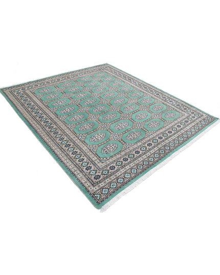 Bokhara 6' 10" X 7' 9" Hand Knotted Wool Rug 6' 10" X 7' 9" (208 X 236) / Green / Wool