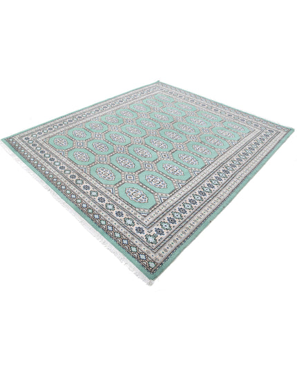 Bokhara 6' 10" X 7' 9" Hand Knotted Wool Rug 6' 10" X 7' 9" (208 X 236) / Green / Wool