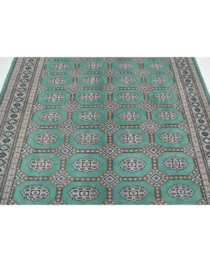 Bokhara 6' 10" X 7' 9" Hand Knotted Wool Rug 6' 10" X 7' 9" (208 X 236) / Green / Wool