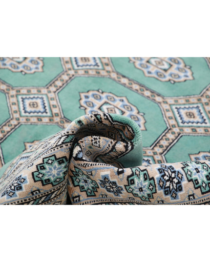 Bokhara 6' 10" X 7' 9" Hand Knotted Wool Rug 6' 10" X 7' 9" (208 X 236) / Green / Wool