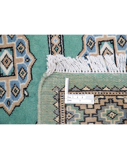 Bokhara 6' 10" X 7' 9" Hand Knotted Wool Rug 6' 10" X 7' 9" (208 X 236) / Green / Wool