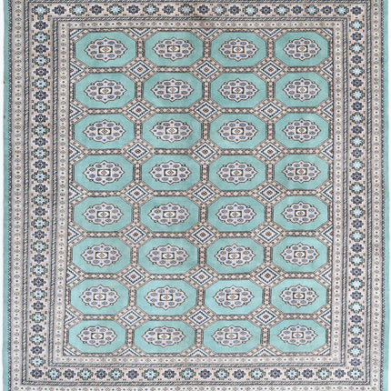 Bokhara 6' 10" X 7' 9" Hand Knotted Wool Rug 6' 10" X 7' 9" (208 X 236) / Green / Wool