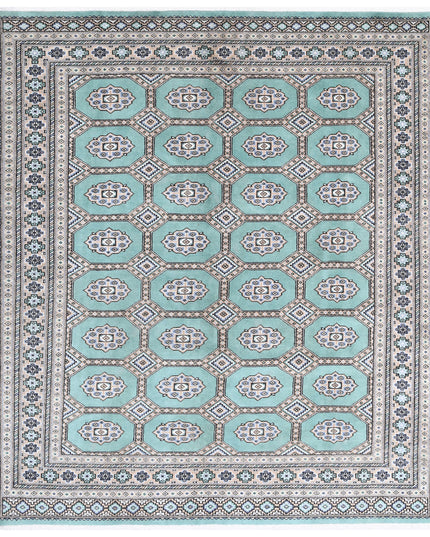 Bokhara 6' 10" X 7' 9" Hand Knotted Wool Rug 6' 10" X 7' 9" (208 X 236) / Green / Wool