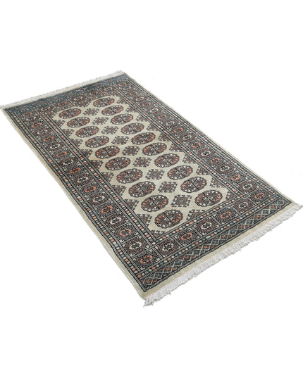 Bokhara 2' 11" X 5' 0" Hand Knotted Wool Rug 2' 11" X 5' 0" (89 X 152) / Grey / Wool