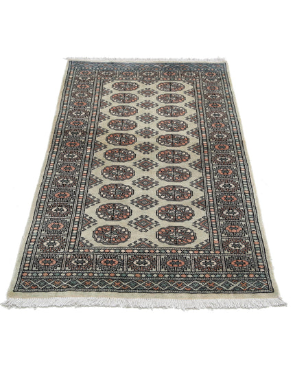 Bokhara 2' 11" X 5' 0" Hand Knotted Wool Rug 2' 11" X 5' 0" (89 X 152) / Grey / Wool